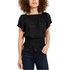 Karen Scott Womens Smocked Convertible Pullover Blouse - 1 of 1