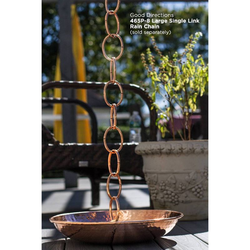 Rain Chain Polished Copper Basin - Good Directions: Handcrafted Japanese-Inspired, Pure Copper, Decorative Gutter Alternative, Lifetime Warranty, 5 of 9