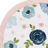 Sweet Jojo Designs Girl Baby Tummy Time Playmat Watercolor Floral Blue Pink and White - 3 of 4