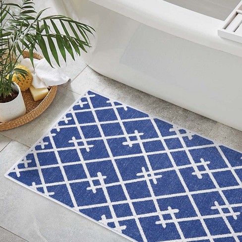 Sussexhome Non-skid Ultra-thin - Washable Multipurpose Floor Mat 24x44 Inch  (geometric-navy) : Target