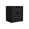 NicBex 14.3 inch Wide Nightstand with 2 Drawers,Modern Side Table with Cutout Handles,Bedside Table for Bedroom,Living Room,White/Black - 2 of 4