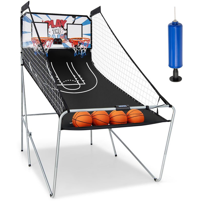Costway Dual LED Electronic Shot Basketball Arcade Game with 8 Game Modes 4 Balls Foldable, 1 of 11