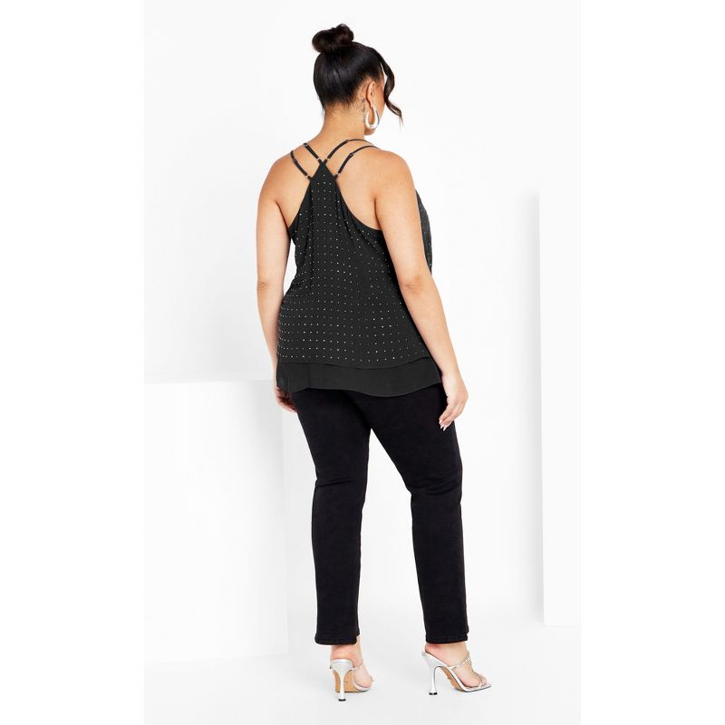 Women's Plus Size Strappy Nail Top - black |   CITY CHIC, 3 of 6
