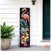 HomeRoots 36" Black Coral And Green Solid Wood Flamingo Porch Sign - 2 of 4