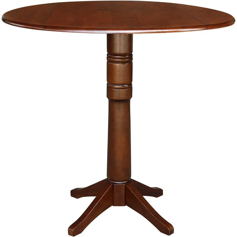 International Concepts 42 inches Round Dual Drop Leaf Pedestal Table - 42.3 inchesH, Espresso, 1 of 2