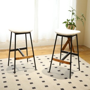 HDZNVF Set of 2 Modern Bar Stools Comfortable and Stylish Counter Height and Bar Height Bar Stools, 25.1 inch H - 1 of 4