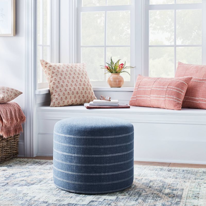 Lynwood Upholstered Round Cube Ottoman - Threshold™ designed with Studio McGee, 2 of 13