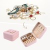 Unique Bargains Travel Letter Design Mini PU Leather Jewelry Box for Women's Girls' Birthday Gift - 2 of 4