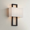 Possini Euro Design Modena Modern Art Deco Wall Light Sconce Black Hardwire 9 1/2" Fixture Silvery Faux Silk Shade for Bedroom Bathroom Vanity Reading - 2 of 4