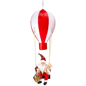 Northlight Lighted and Musical Santa Claus Hot Air Balloon Christmas Decoration - 43.5" - 1 of 4
