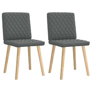 vidaXL Dining Chair Set of 2 Dark Grey - 1 of 4