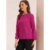 INSPIRE CHIC Women's Chiffon Semi Sheer Keyhole Neck Elegant Work Blouse - 3 of 4