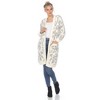 Women's Leopard Print Open Front High Pile Fleece Coat - White Mark - 2 of 4