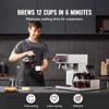 VEVOR 12 Cups Commercial Drip Coffee Maker, Coffee Maker Machine with 3 Glass Carafes and 3 Warmer Plates, Stainless Steel Pour Over Coffee Brewer - 3 of 4