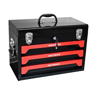 Maggift 4-DrawersTool Boxes, Portable Tool Chest with Metal Closure for Office, Garage, Red, 19.7"*10.6"*13.8" - 1 of 4