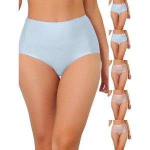 INSPIRE CHIC Women's Tummy Control Unlined High-Waisted Breathable Hipster Underwear 6 Packs - 1 of 4