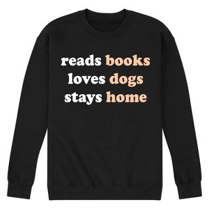 Men's - Instant Message - Books Dogs Home Graphic Fleece Sweatshirt - 1 of 4