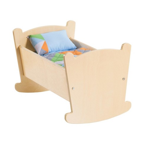Kaplan Early Learning Wooden Doll Cradle With Pillow And Blanket Bedding Target