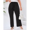 Womens Plus Size Flare Pants Tie Front Fashion Outfits Pockets Spring Fall Pants Slim Business Casual Work Pants - 4 of 4