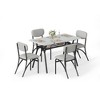 Dining Table Set for 4, Kitchen Table 5 Piece Set with 4 Lamb's Velvet Upholstered Chairs with Storage Shelves At The Bottom for Small Kitchens - 2 of 4