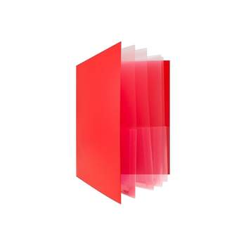 JAM Paper 10-Pocket Heavy Duty Plastic Folders Red 3/Pack (389MP10rec) 389MP10REC
