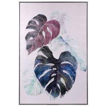 Colorful Palms I Art Print on Canvas Purple - StyleCraft