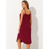 Allegra K Women's V Neck Solid Soft Spaghetti Strap Cami Lounge Nightdress - 4 of 4