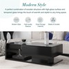 RISOKEYS Coffee Table with Tempered Glass - Wooden Cocktail Table with High - gloss UV Surface, 2 - Tier Rectangle Center Table for Living Room - 4 of 4