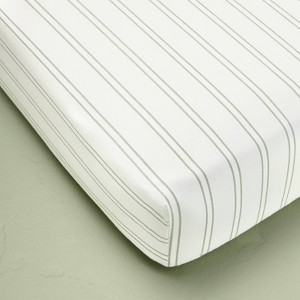 Cotton Percale Fitted Crib Sheet - Hearth & Hand™ with Magnolia - 1 of 4