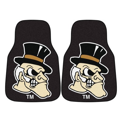 NCAA Wake Forest Demon Deacons Mascot Carpet Car Mat Set - 2pc