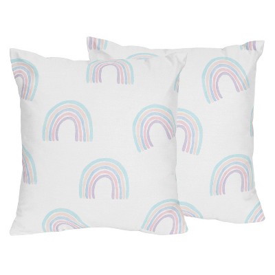 Set of 2 Rainbow Decorative Accent Throw Pillows - Sweet Jojo Designs