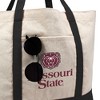 Missouri State University Primary Logo Canvas Tote Bag With External Pocket, Reusable Shoulder Bag for Shopping, School, Beach - 2 of 4