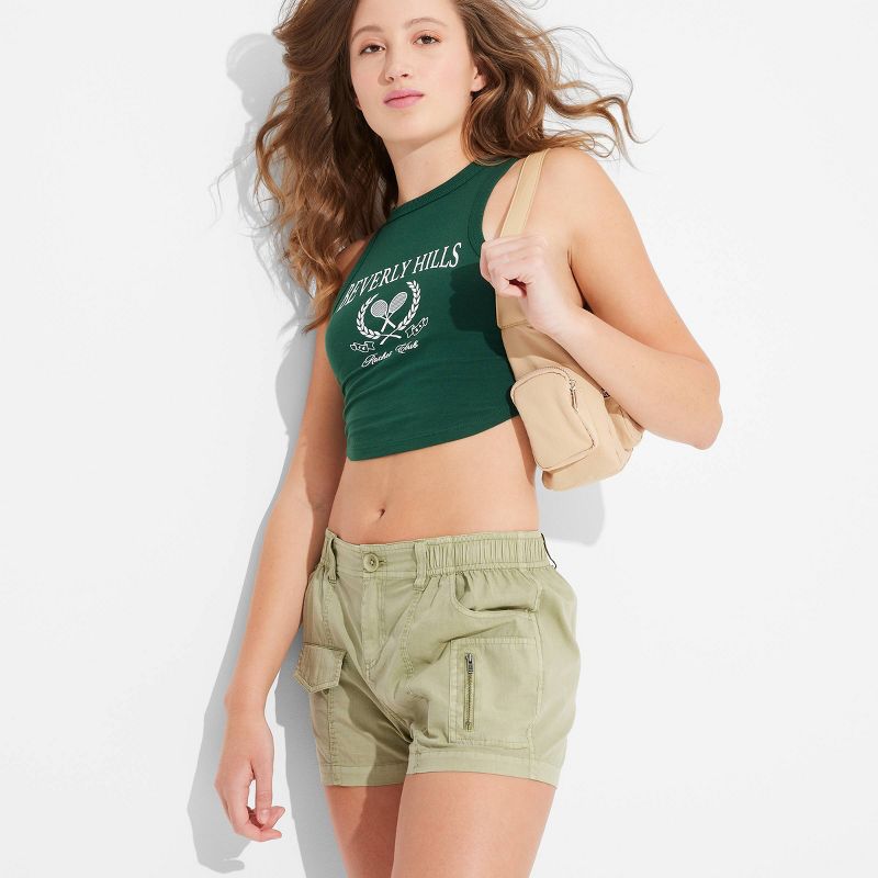 Women's Mid-Rise Pull-On Camp Shorts - Wild Fable™, 1 of 5