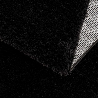 Hauteloom Black Plush Shag Washable 4' x 5'7" Rug