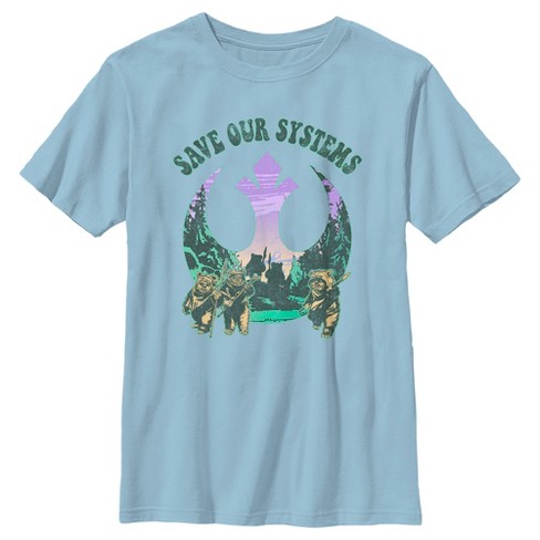 Boy's Star Wars Ewoks Save Our Systems Retro T-Shirt - image 1 of 4