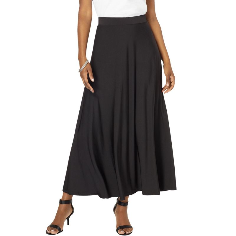 Roaman's Women's Plus Size Ultrasmooth® Fabric Maxi Skirt, 1 of 2