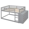 Bunk Bed with 4 Drawers and 3 Storage Shelves, Wooden Bunk Bed Frame with Ladder for Kids Teens Bedroom - 4 of 4