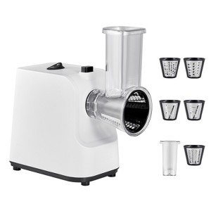 VEVOR Electric Cheese Grater Salad Maker, 200W Salad Shooter, Electric Vegetable Slicer Shredder Chopper for Fruits with 5 Attachments, White - 1 of 4