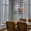 Rattan Lantern Ceiling Pendant Brass - Threshold™ designed with Studio McGee: 4-Bulb Metal Fixture, UL Listed, No Switch - 3 of 4