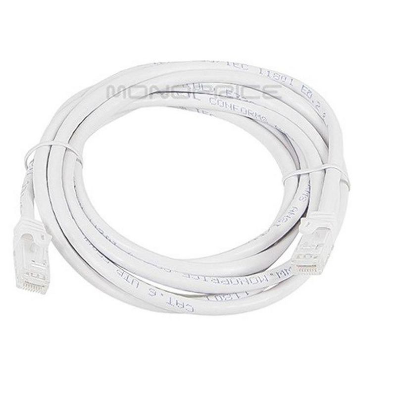 Monoprice Cat6 Ethernet Patch Cable - 10 Feet - White | Network Internet Cord - RJ45, Stranded, 550Mhz, UTP, Pure Bare Copper Wire, 24AWG - Flexboot, 2 of 3