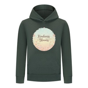 Everyday Kids “Kindness Blooms” Girls Pullover Hoodie – Pastel Floral Positive Sweatshirt - 1 of 4