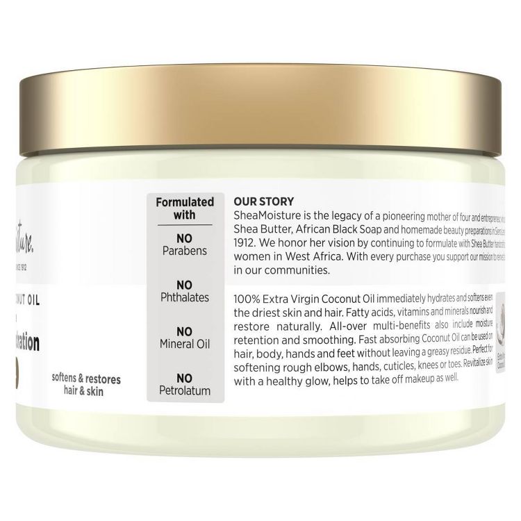 SheaMoisture 100% Extra Virgin Coconut Oil - Body Oil, Skin Care &#38; Hair Moisturizer - 10.1 fl oz, 2 of 7