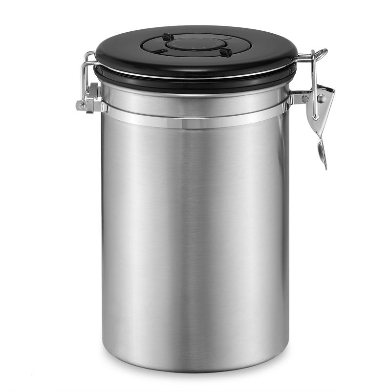 Bretani 24 oz Coffee Canister & Scoop Set - Stainless Steel Airtight Kitchen Storage Container for Coffee Beans and Grounds, 2 of 8