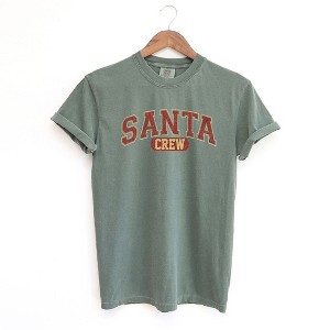 Simply Sage Market Women's Santa Crew Short Sleeve Garment Dyed Tee - 1 of 4