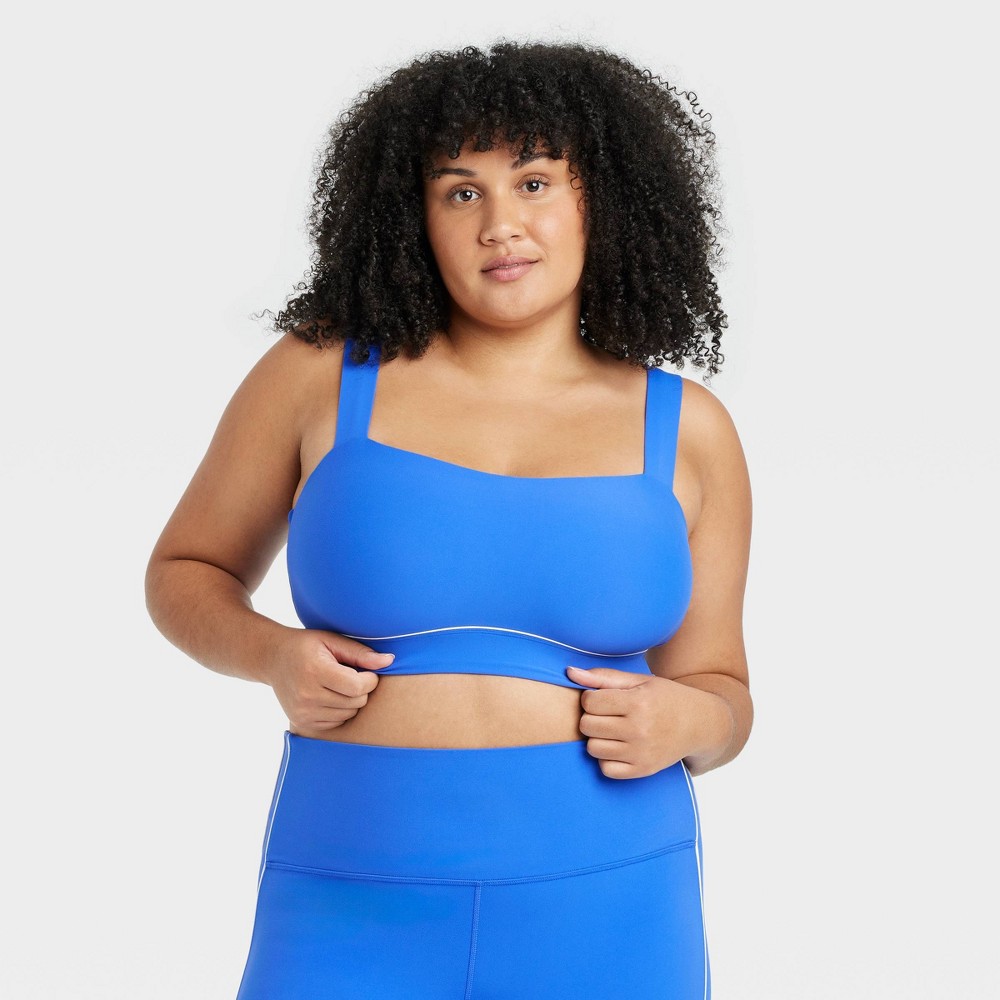 Women's Everyday Soft Light Support Piped Sports Bra - All In Motion™ Blue 2X