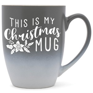 Elanze Designs This Is My Christmas Mug Two Toned Ombre Matte Gray and White 12 ounce Ceramic Stoneware Coffee Cup Mug - 1 of 4