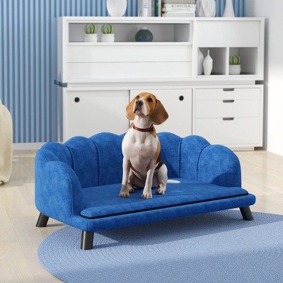 LAOTIES Luxury Large Dog Sofa,Soft Foam Cushion,Washable Bed,Wooden Legs
