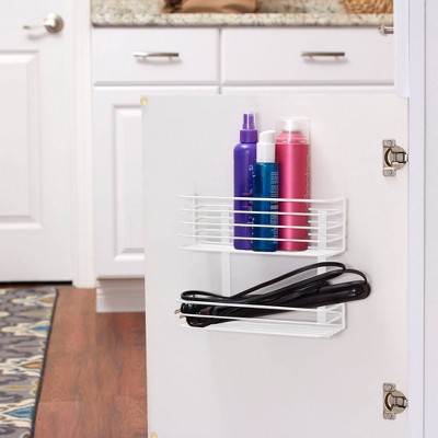 White 2-Tier Steel Wire Basket Door Mount Organizer