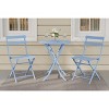3-Piece Outdoor Bistro Set - Small Iron Patio Table & 2 Chairs, Cafe Dining Set for Balcony, Garden, Apartment, All-Weather Bistro Furniture - 2 of 4