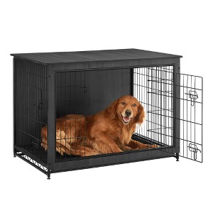 Feandrea Dog Crate Furniture, 44.1" Side End Table, Modern Kennel for Dogs Indoor up to 80 lb, Heavy-Duty Dog Cage with Multi-Purpose Removable Tray - 1 of 4